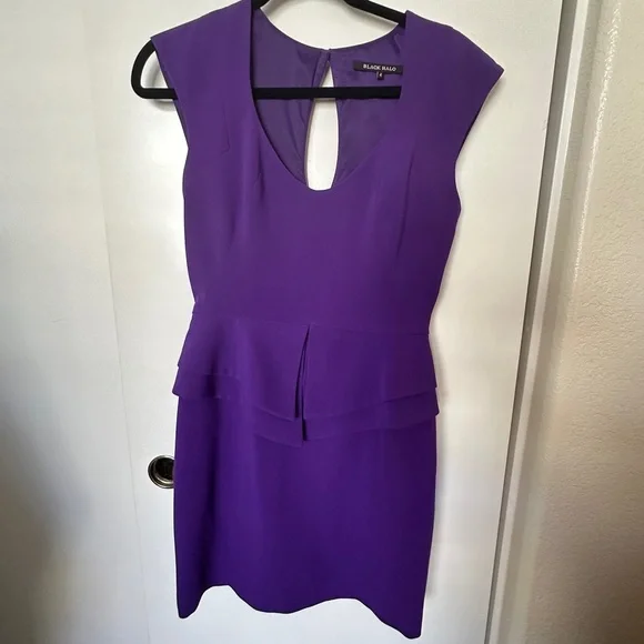 black halo peplum dress Black halo pink peplum sheath dress